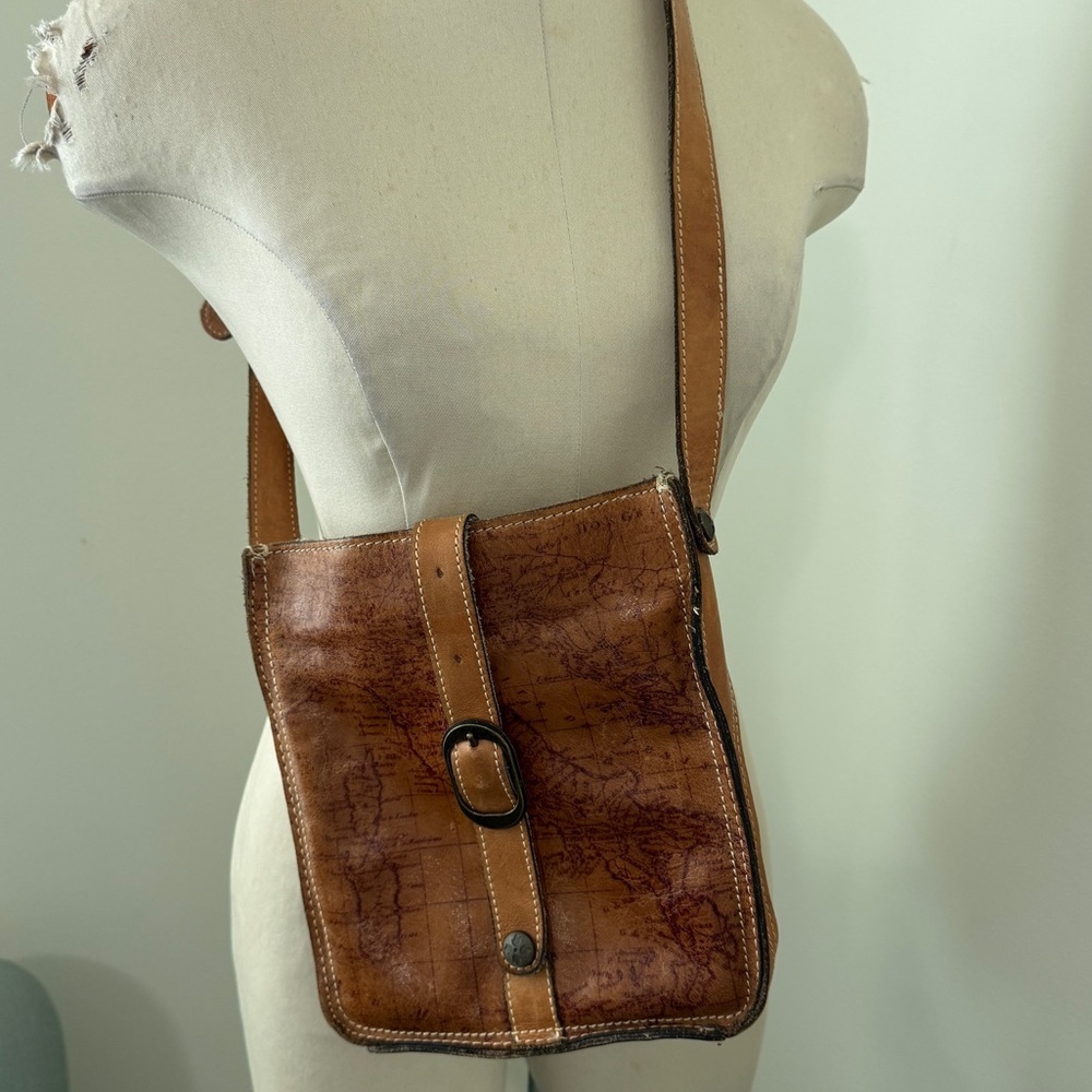 Patricia Nash Venezia Crossbody Pouch Bag ~ Italy Coated Leather Travel Bohemian